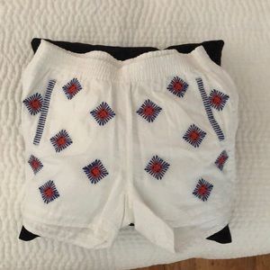 J Crew Embroidered Pull on Shorts